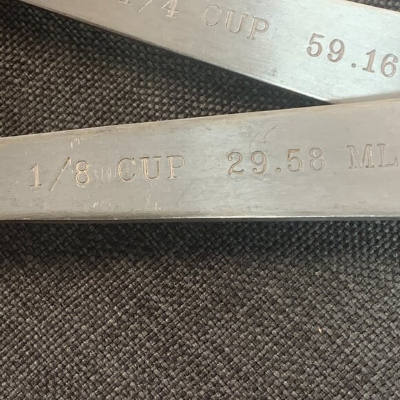 Ekco 18/0 Stainless Steel Measuring Spoons 1/8, 1/4, 1/2 Cup - Picture 8 of 9